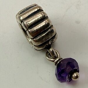 Retired Pandora 790166AM Amethyst Dangle Charm